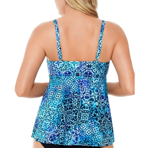 NWT SWIM SOLUTIONS Women's Underwired OTS Tankini Top 10  Blue Santorini Ombre - Picture 3 of 4